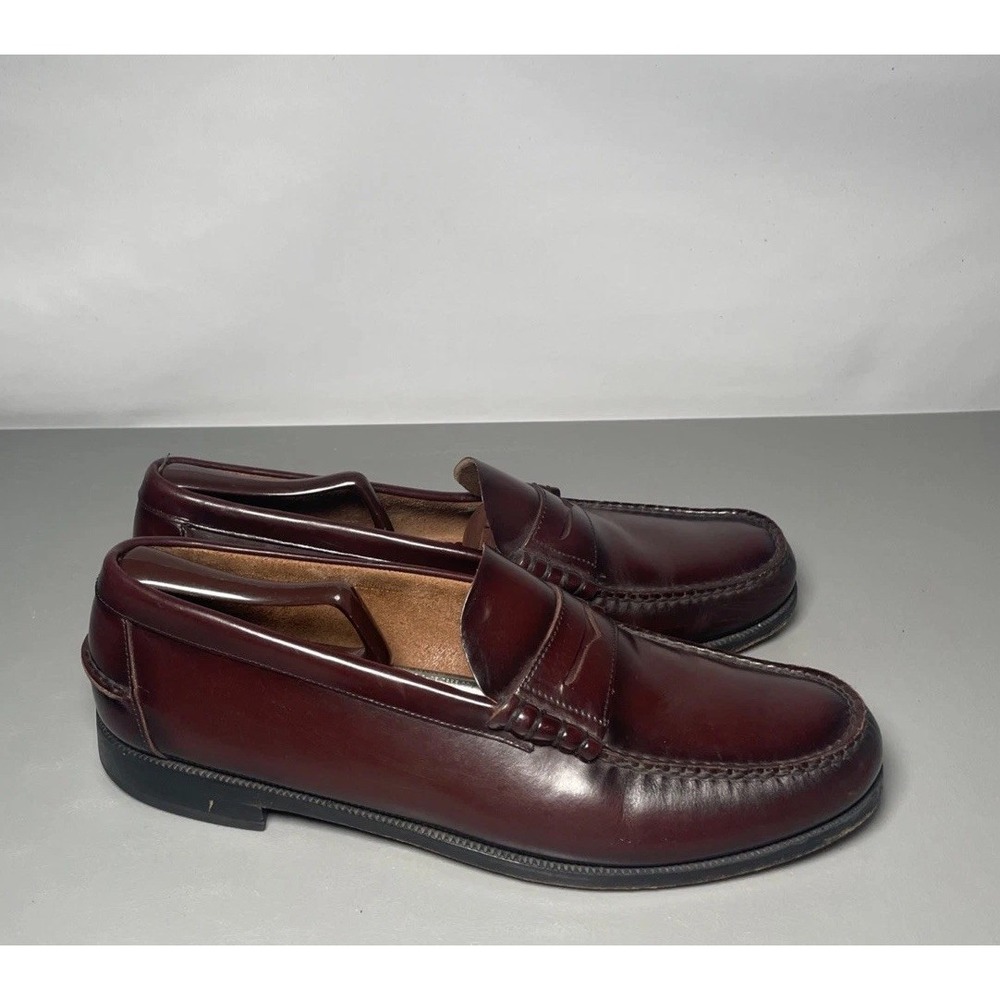 Florsheim Mens 12D Leather Penny Loafers Beefroll Oxblood
